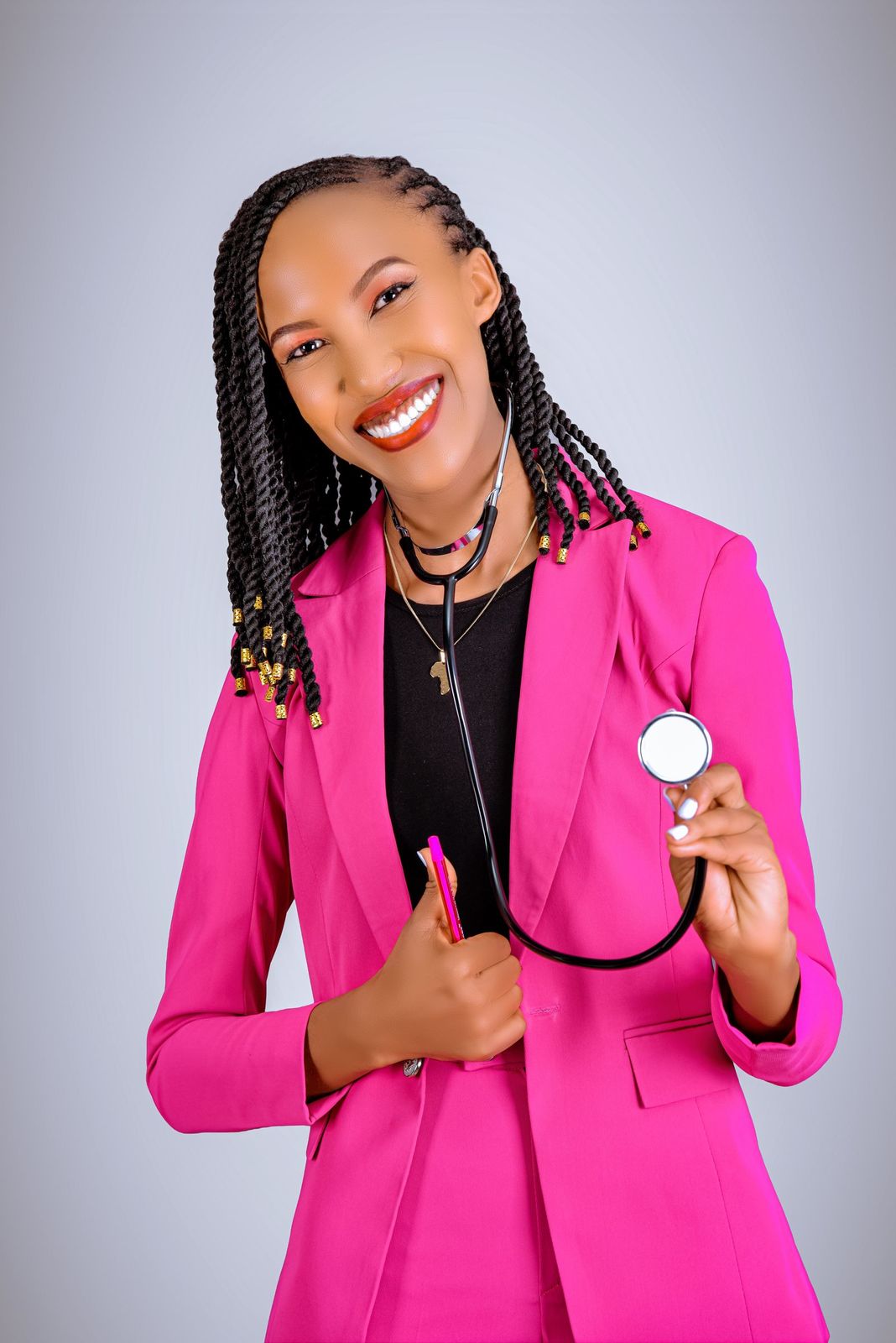 Dr Priya Nair, Women's Health Lead at Clearview Clinic, with a stethoscope