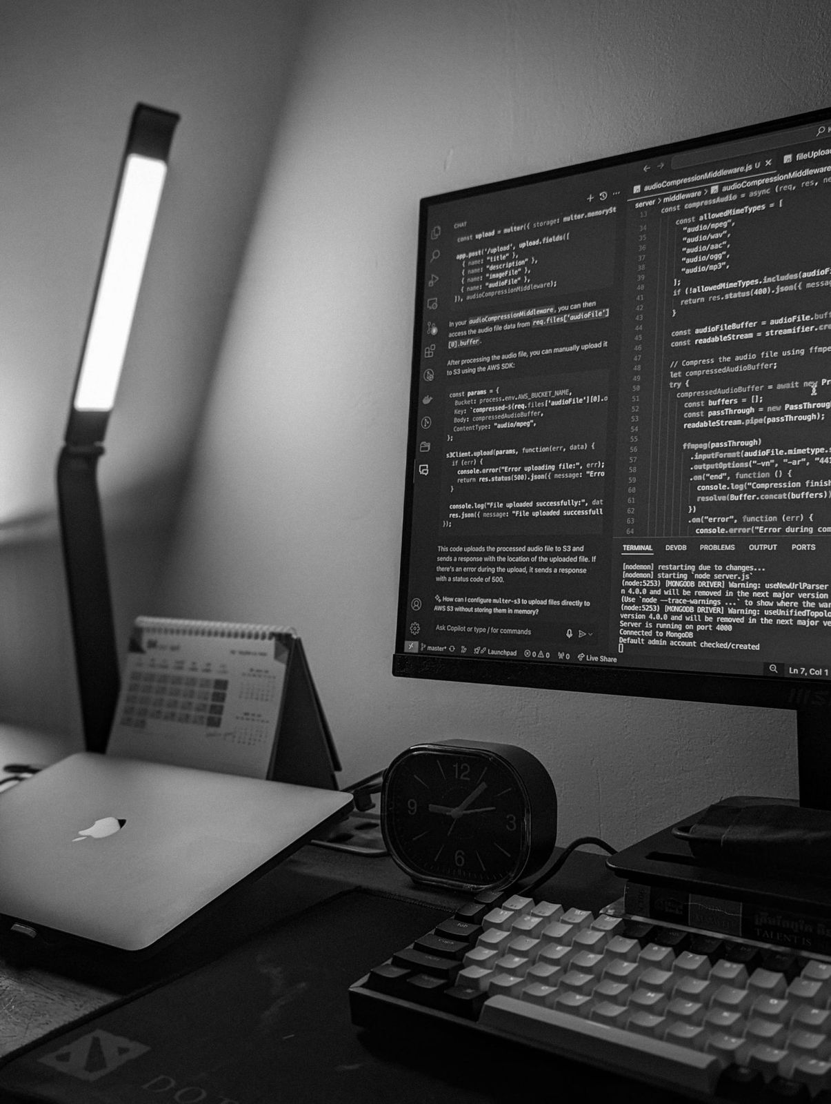 A monitoring console showing log lines during a Nexis security review